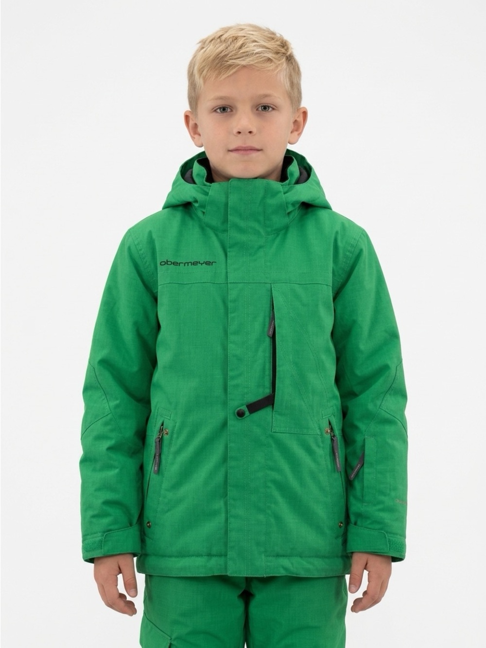 Obermeyer Row Jacket Hooded Snow Polyester Green Juniors 10